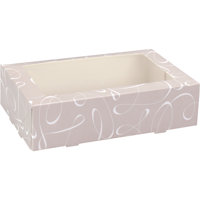 Gebaksdoos | Swirl | karton + PET | 19x12.5x5cm | met venster | 200 stuks