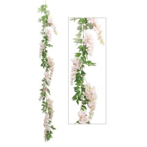 Chaks Blauweregen/wisteria - slinger - kunstbloemen - roze - 110 cm - kunstplanten