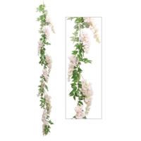 Chaks Blauweregen/wisteria - slinger - kunstbloemen - roze - 110 cm - kunstplanten