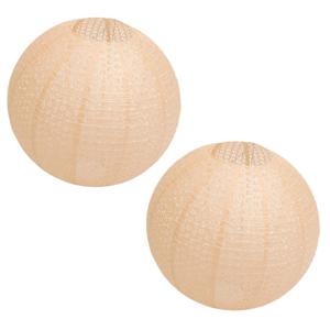 Chaks Lampion - 2x - luxueus - bolvormig - perzik - 40 x 37.5 cm - papier - gedecoreerd