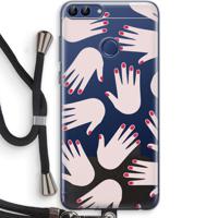 Hands pink: Huawei P Smart (2018) Transparant Hoesje met koord - thumbnail