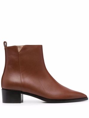 Scarosso Alba leather ankle boots - Marron
