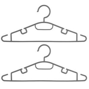 Kledinghangers - 20x - grijs - kunststof - 40 x 18 cm - kleerhangers