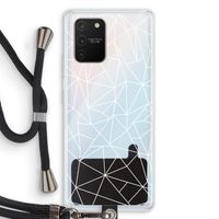 Geometrische lijnen wit: Samsung Galaxy S10 Lite Transparant Hoesje met koord