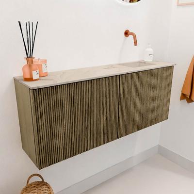 Toiletmeubel Mondiaz Joya Dlux | 100 cm | Meubelkleur Dusk | Faye wastafel Frappe Wasbak Rechts | Zonder kraangat(en)
