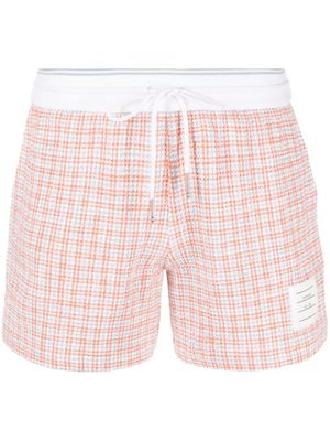 Thom Browne short de sport en tweed à carreaux - Orange