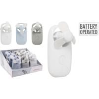 Mini ventilator/handventilator - 11 x 6 x 5 cm - Grijs - Verkoeling in zomer