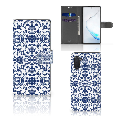 Samsung Galaxy Note 10 Hoesje Flower Blue | Portemonnee hoesje