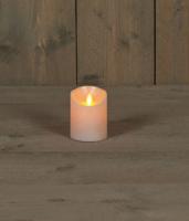 KAARS PAREL WAX RUSTIEK BEWEGENDE VLAM 7,5X10CM 3XAAA/TIMER - Annas collection
