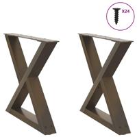 Salontafelpoten 2 st 60x(42-43,3) cm staal naturel