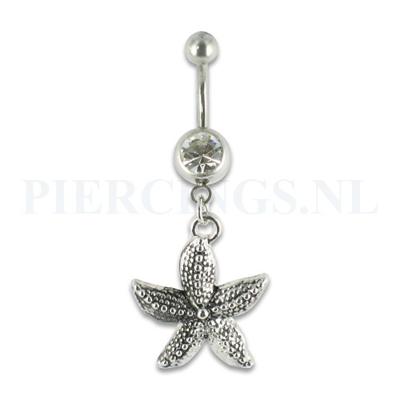 Navelpiercing met zeester hanger
