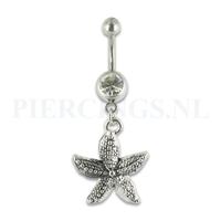 Navelpiercing met zeester hanger
