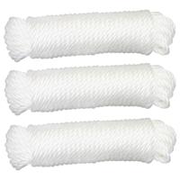 AMIG paracord touw - 3x - 10 meter - D5mm - 110kg - polypropyleen - wit