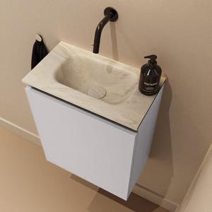 Toiletmeubel Mondiaz Ture Dlux | 40 cm | Meubelkleur Cale | Eden wastafel Ostra Midden | Zonder kraangat