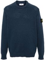 Stone Island pull nervuré à patch logo - Bleu