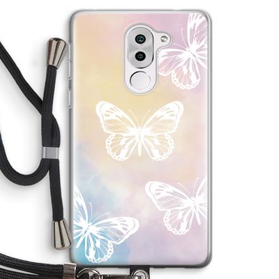 White butterfly: Honor 6X Transparant Hoesje met koord