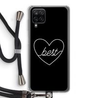 Best heart black: Samsung Galaxy A12 Transparant Hoesje met koord