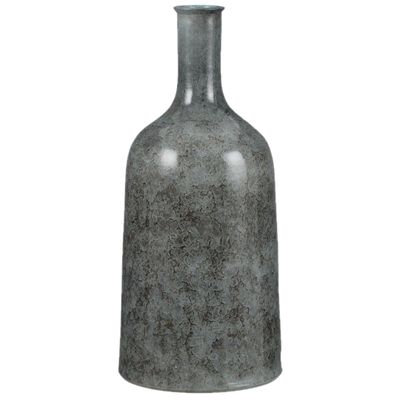 Fles bloemenvaas van terracotta in het blauw shadow D26 en H50 cm