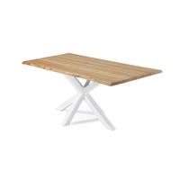 Kave Home Eettafel 'Argo' Wit/Eiken, 160 x 90cm