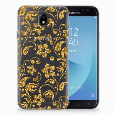 Samsung Galaxy J7 2017 | J7 Pro | TPU Case | Gouden Bloemen