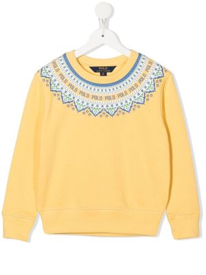 Ralph Lauren Kids pull à logo imprimé - Jaune
