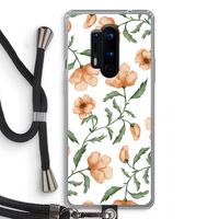 Peachy flowers: OnePlus 8 Pro Transparant Hoesje met koord