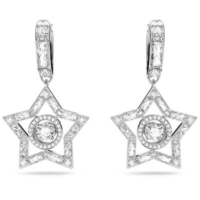 Swarovski 5617767 Oorhangers Stella Star zilverkleurig-wit 40 x 2,4 mm