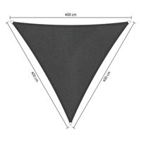 Shadow Comfort driehoek 4x4x4m Carbon Black met Bevestigingsset - thumbnail