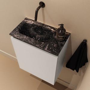 Toiletmeubel Mondiaz Ture Dlux | 40 cm | Meubelkleur Linen | Eden wastafel Lava Links | Zonder kraangat