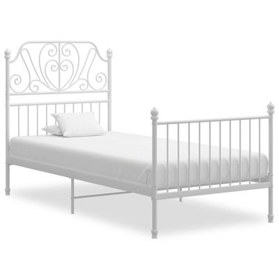 Bedframe metaal wit 100x200 cm