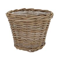 Plantenmand/aardappelmand Ivy - met binnenzak - rotan - B25 x H22 cm - binnen/buiten bloempotten