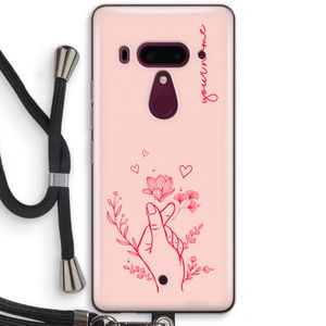 Giving Flowers: HTC U12+ Transparant Hoesje met koord
