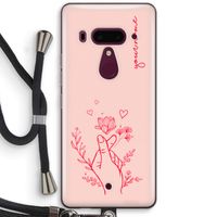 Giving Flowers: HTC U12+ Transparant Hoesje met koord