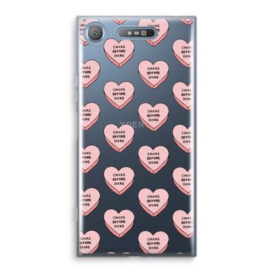 Chicks before dicks: Sony Xperia XZ1 Transparant Hoesje
