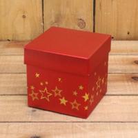 Bonbon doosjes - Chocolade doosje - Rood mat sterren KUBUS - 24 stuks