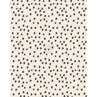 Polyester fleece deken/dekentje/plaid 130 x 170 cm beige met zwarte stippen   -