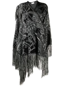 Philipp Plein cape à motif cachemire en jacquard - Noir