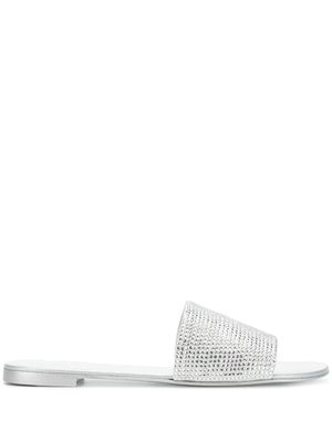 Giuseppe Zanotti sandales Adelia à ornements en cristal - Métallisé