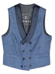 Brunello Cucinelli Kids veston à boutonnière croisée - Bleu