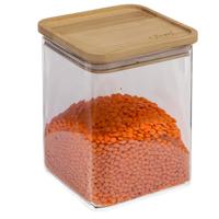 5Five - Keuken opslag voorraadpot - Berlino - kunststof/bamboe - 1000 ml - voedsel