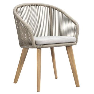 Leen Bakker - Diningstoel Nant - /acacia - 86x61x60 Cm - Wicker - Taupe