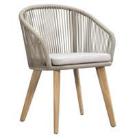 Leen Bakker - Diningstoel Nant - /acacia - 86x61x60 Cm - Wicker - Taupe
