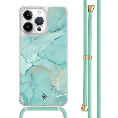 iPhone 13 Pro Max hoesje met mint koord - Touch of mint