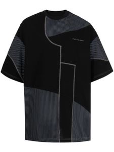 Feng Chen Wang t-shirt en coton à empiècements - Noir