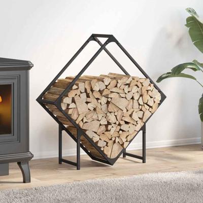 Brandhoutrek 80x25x80 cm koudgewalst staal zwart