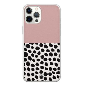 iPhone 12 Pro Max siliconen hoesje - Pink dots