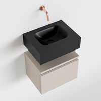 Toiletmeubel Mondiaz Andor | 40 cm | Meubelkleur Linen | Lex vrijhangend wastafel Urban Midden | Zonder kraangat