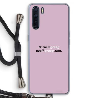 uzelf graag zien: Oppo A91 Transparant Hoesje met koord
