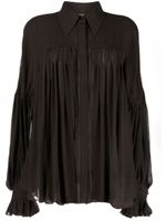 KHAITE blouse à effet plissé - Marron