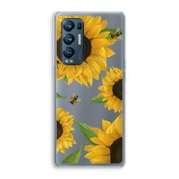 Sunflower and bees: Oppo Find X3 Neo Transparant Hoesje